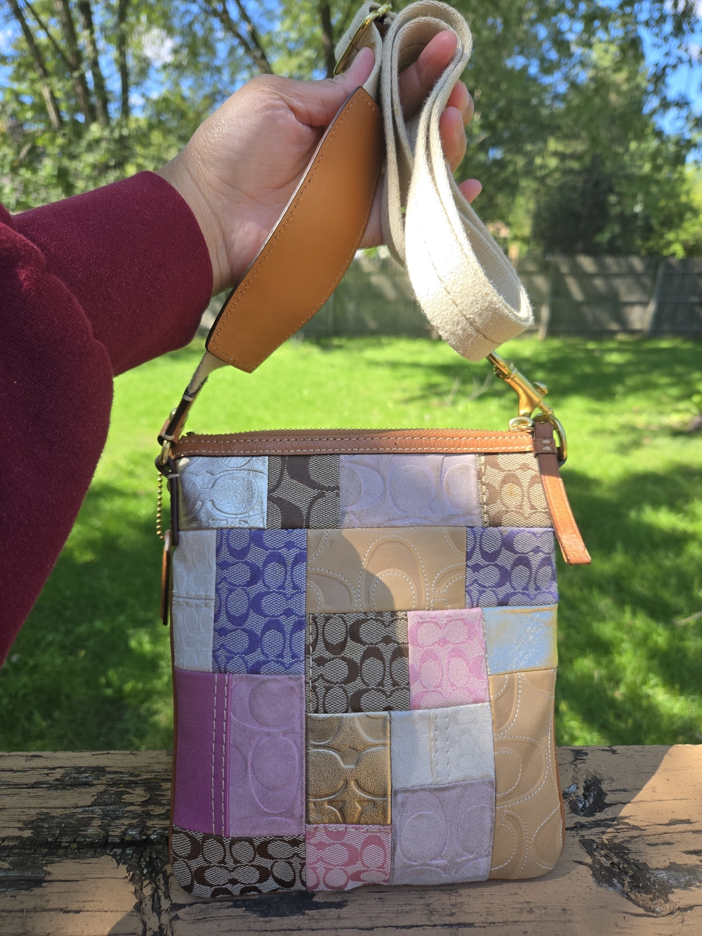 Coach Y2K Pink Patchwork Crossbody #41215